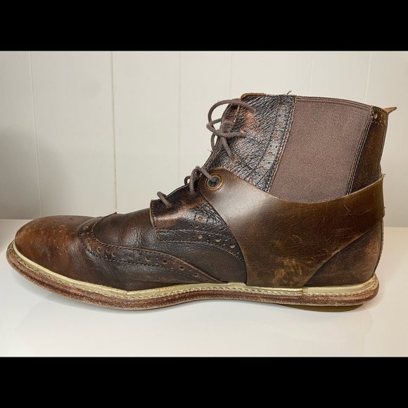 Tsubo Mens Brown Leather Boots Size 10 - Picture 9 of 12